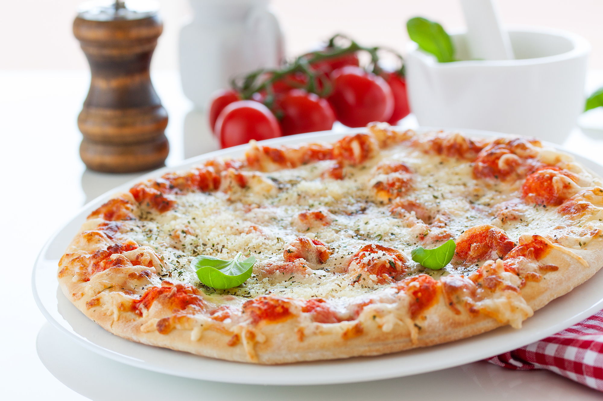 pizza with fresh ingredients